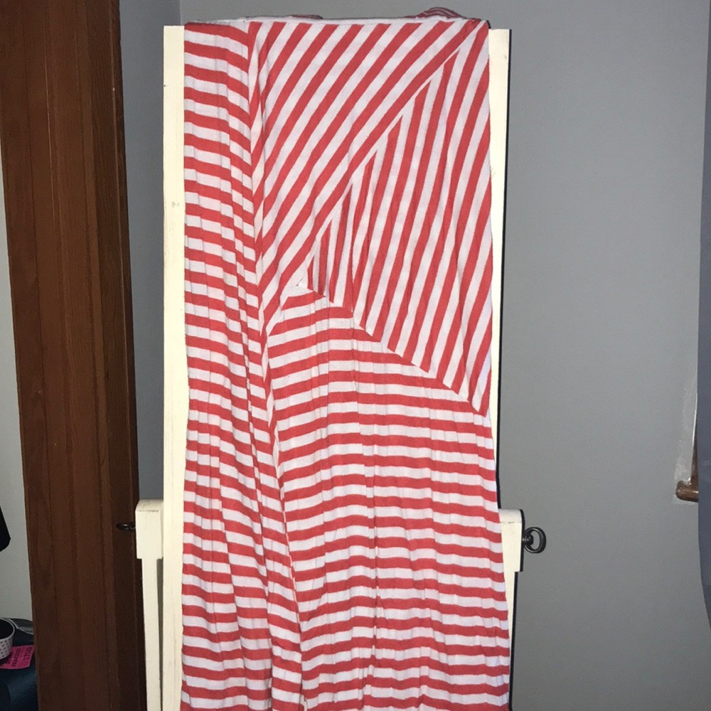 Salmon and white maxi skirt